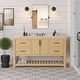 preview thumbnail 1 of 12, KitchenBathCollection Birmingham 60" Single Bathroom Vanity with Carrara Marble Top