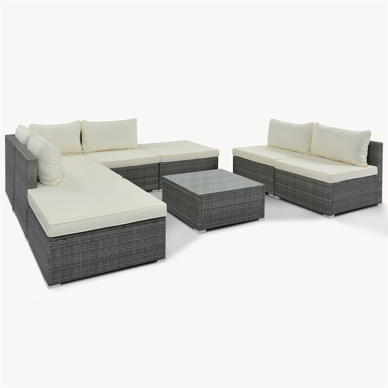 Leisure Zone 8-Piece Outdoor Patio Sectional Sofa Sets