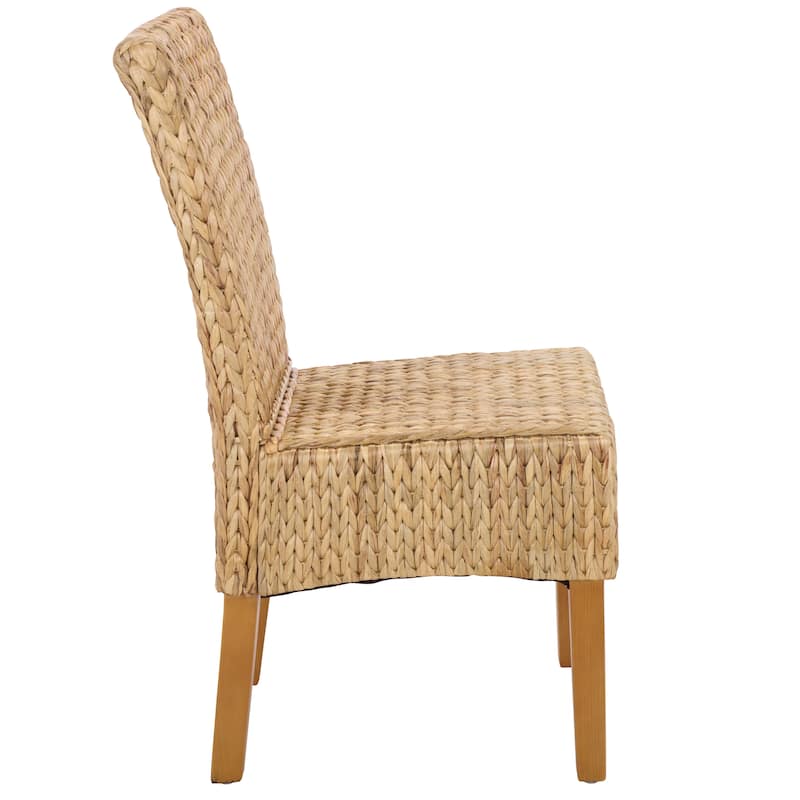 SAFAVIEH Clemensa Natural Dining Chair (Set of 2) - 18.1" x 22.8" x 39" - 18"W x 23"D x 39"H