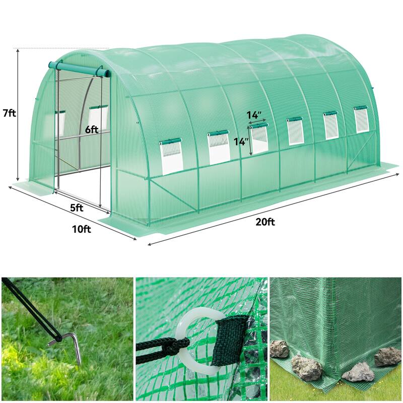 Moasis Walk-in Greenhouse with Reinforced Steel Frame