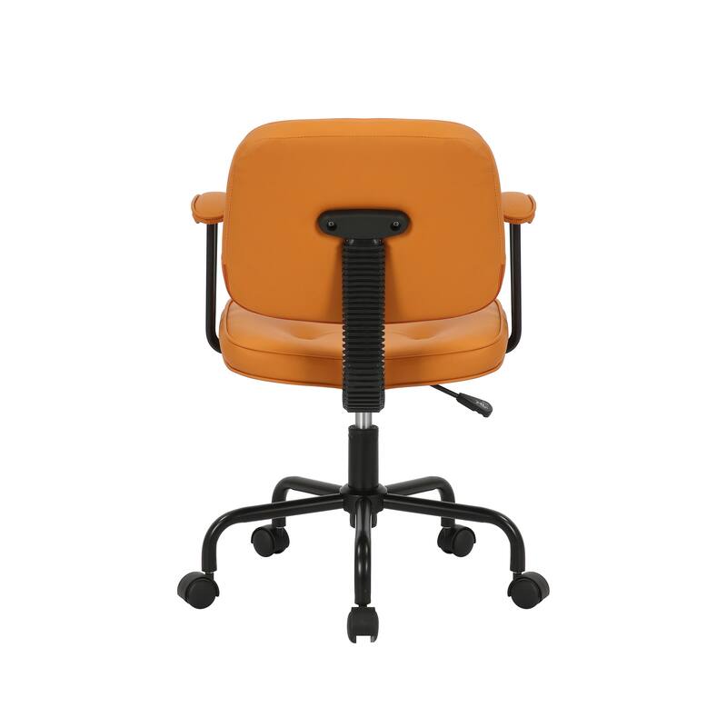 Porthos Home Dario Swivel Office Chair, PU Leather, Roller Metal Base