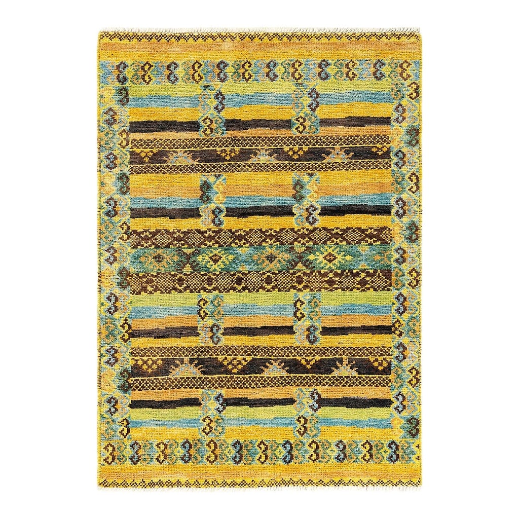 Overdyed, One-of-a-Kind Handmade Area Rug - Multi - 4' 5" x 6' 2"