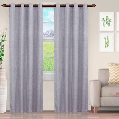 Superior Hebbe Cascade Jacquard Grommet Curtain Panel (Set of 2)