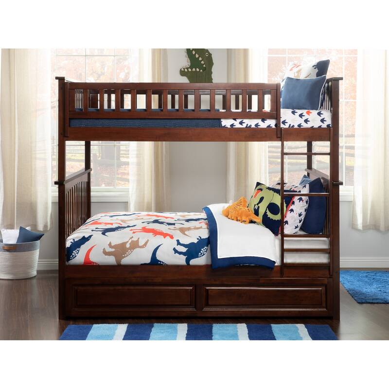 Bunk Bed with Trundle & Turbo Charger - Space Saving Twin Over Twin