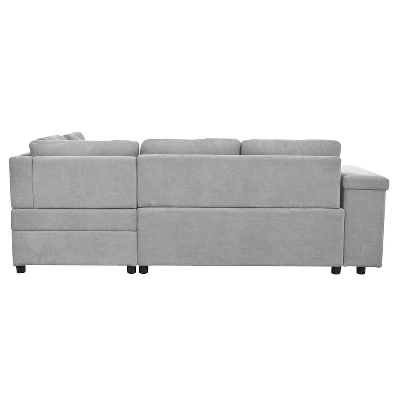 91.5 Inch L Shaped Couch with Pull Out Bed