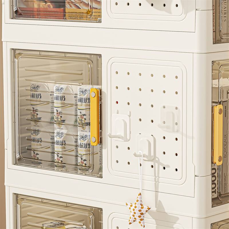 4-Tier Rolling Storage bookcase w/Wheels,Large Capacity Storage Bins