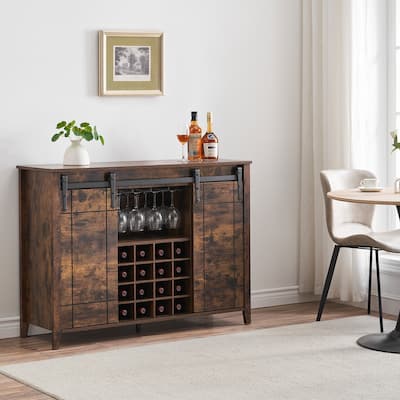 Farmhouse Coffee Bar Cabinet with Storage