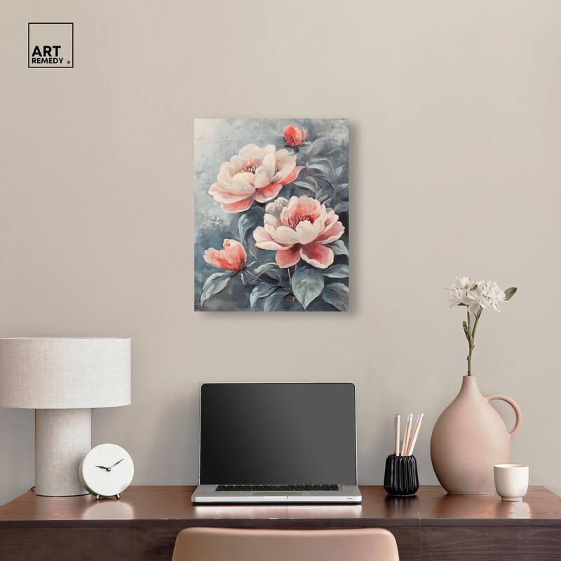 Blush Peony Canvas by Art Remedy, Gallery Wrapped