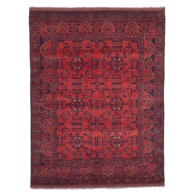 ECARPETGALLERY Hand-knotted Finest Khal Mohammadi Red Wool Rug - 4'11 x 6'5