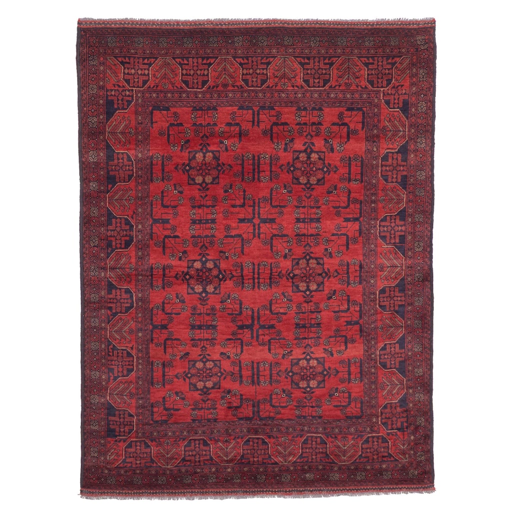 ECARPETGALLERY Hand-knotted Finest Khal Mohammadi Red Wool Rug - 4'11 x 6'5