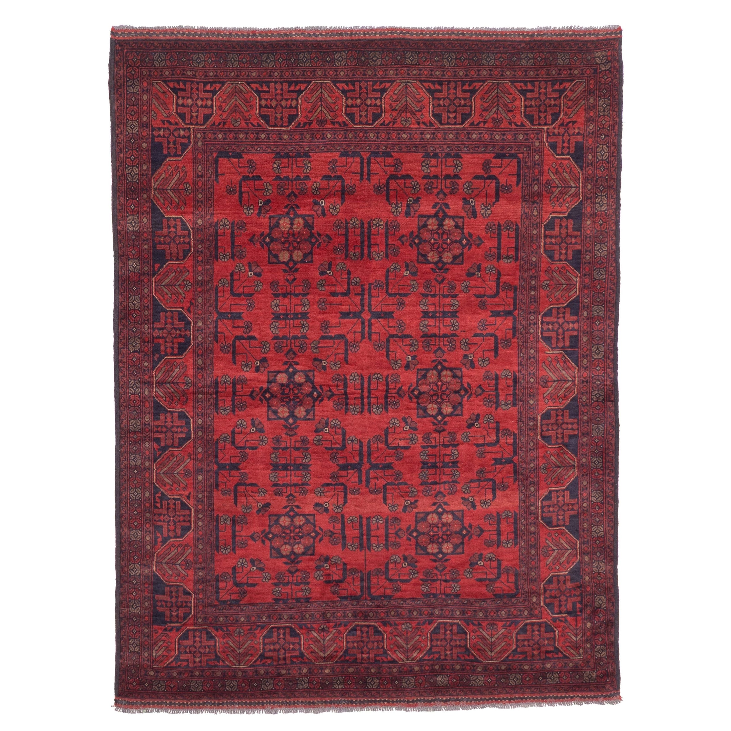 ECARPETGALLERY Hand-knotted Finest Khal Mohammadi Red Wool Rug - 4'11 x 6'5