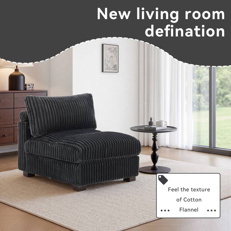 Cotton Flannel corner Sofa Armless Modular Sectional Sofa Seamless Combination
