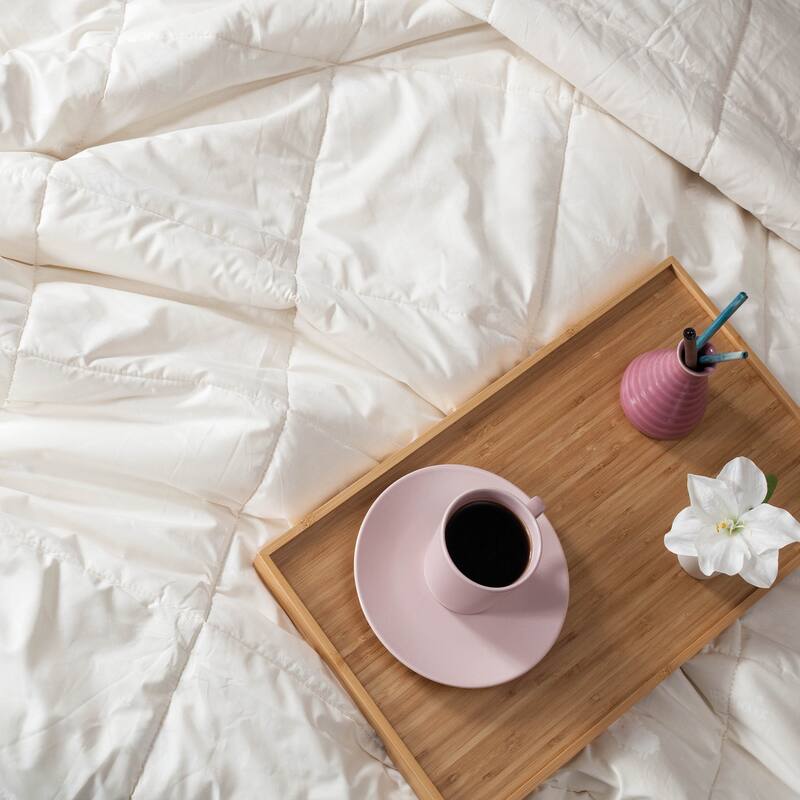 Wool Filled Comforter Duvet, Hypoallergenic, 100% Cotton, Off White