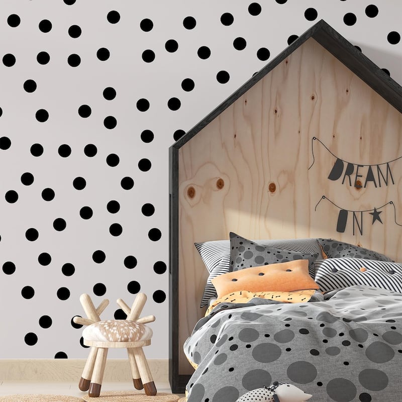 Polka Dots Classic Black Wall Stickers Home Decals Nursery Decors