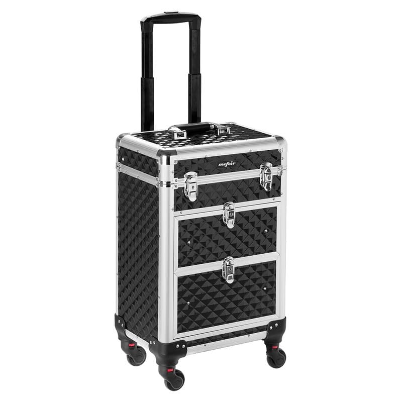 Aluminum Rolling Makeup Train Case - N/A