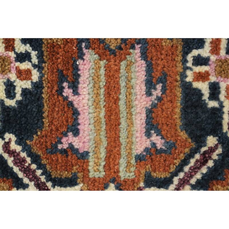 Hand Knotted Oriental 100% Wool Carpet Traditional Geometric Oranges & Rust Viss Area Rug - 11' 10'' X 8' 4''