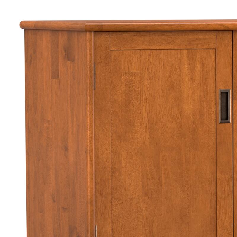 WYNDENHALL Tierney SOLID HARDWOOD 50 inch Wide Rectangle Modern 3 Door Sideboard Buffet in Teak Brown - 17" D x 50" W x 36" H