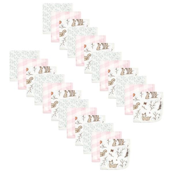 slide 1 of 1, Hudson Baby Infant Girl 24Pc Cotton Muslin Washcloths, Enchanted Forest, One Size - Enchanted Forest - One Size One Size - Enchanted Forest