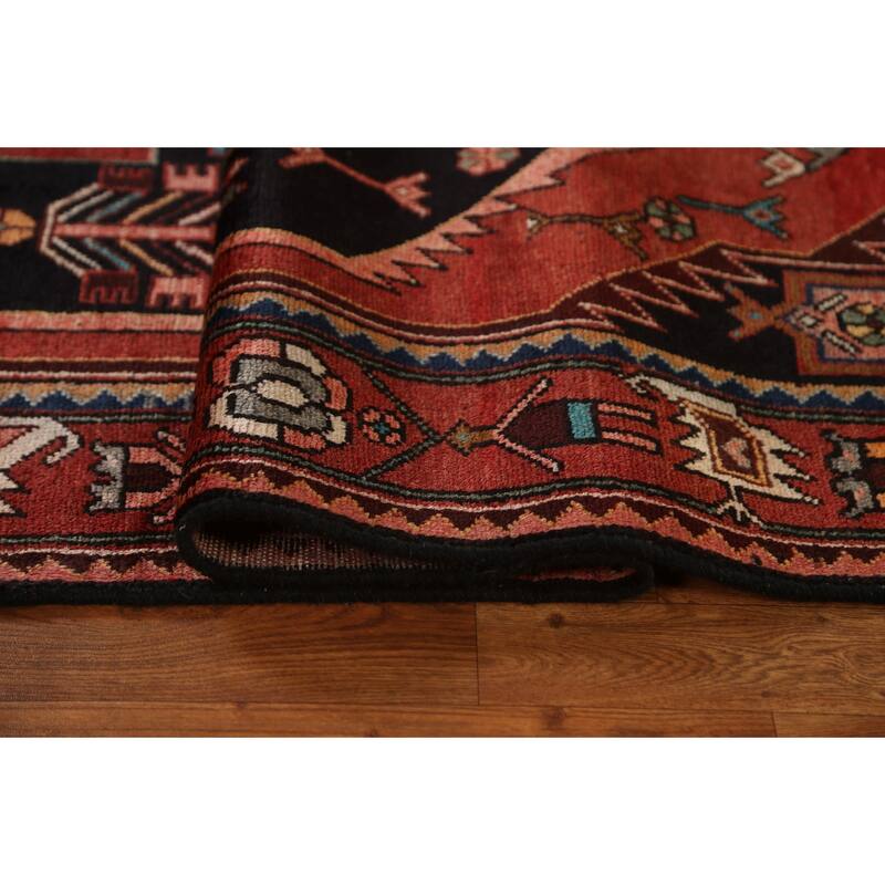 Tribal Geometric Hamedan Persian Runner Rug Wool Hand-knotted Carpet - 3'6" x 9'7"