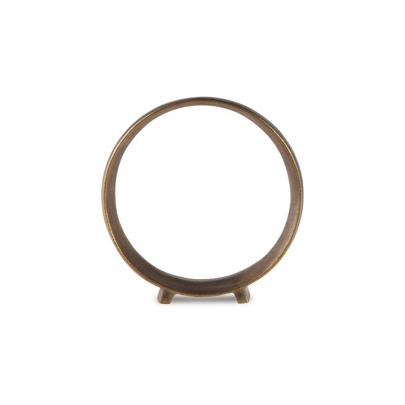 Dalie Sculpture, Round Metal Accent Tabletop Size, 12 Inch, Bronze
