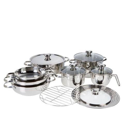 Wolfgang Puck 13-piece Stainless Steel Cookware Set Refurbished
