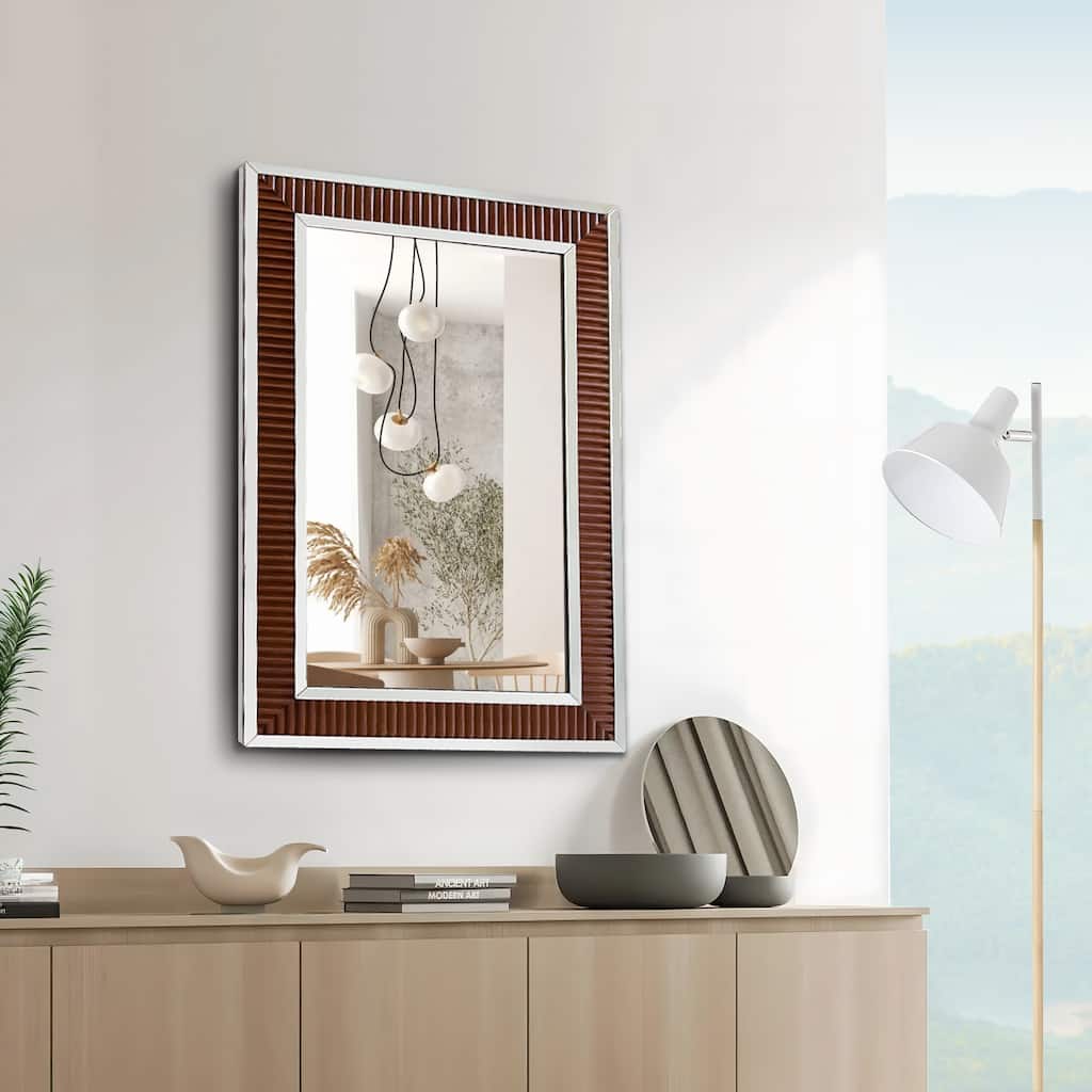 Wood Rectangular Accent Wall Mirror - 47'' H X 32'' W X 1.1'' D