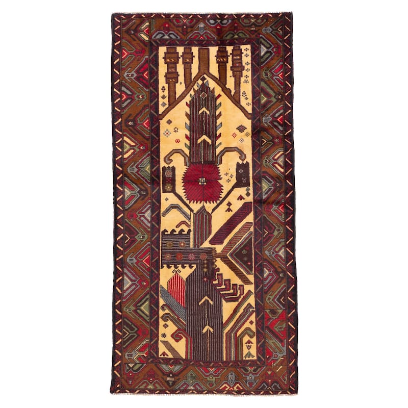 ECARPETGALLERY Hand-knotted Teimani Cream Wool Rug - 3'5 x 7'1