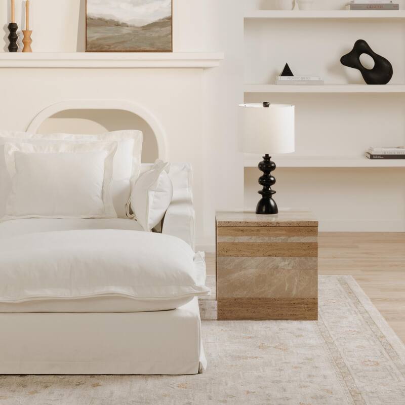 NADAAL STUDIOS Morgan, Ottoman With Livesmart Performance Fabric