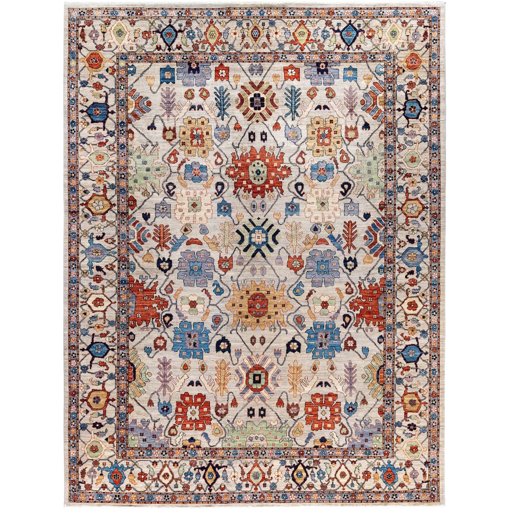 Serapi One-of-a-Kind Hand-Knotted Area Rug - Gray - 9' 0" x 11' 10"