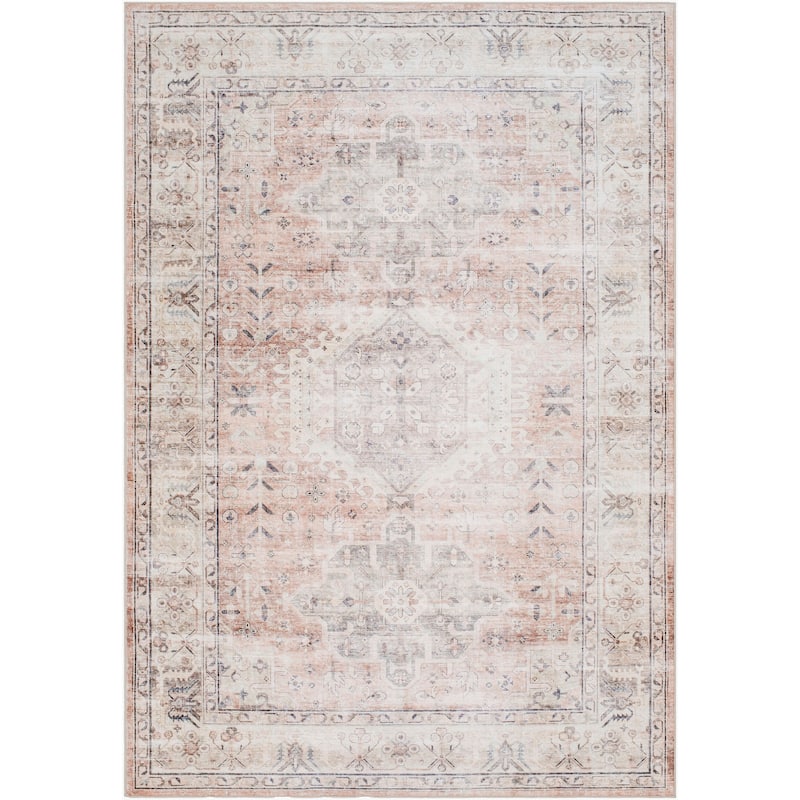 Livabliss Traditional Lavable Medallion Washable Area Rug