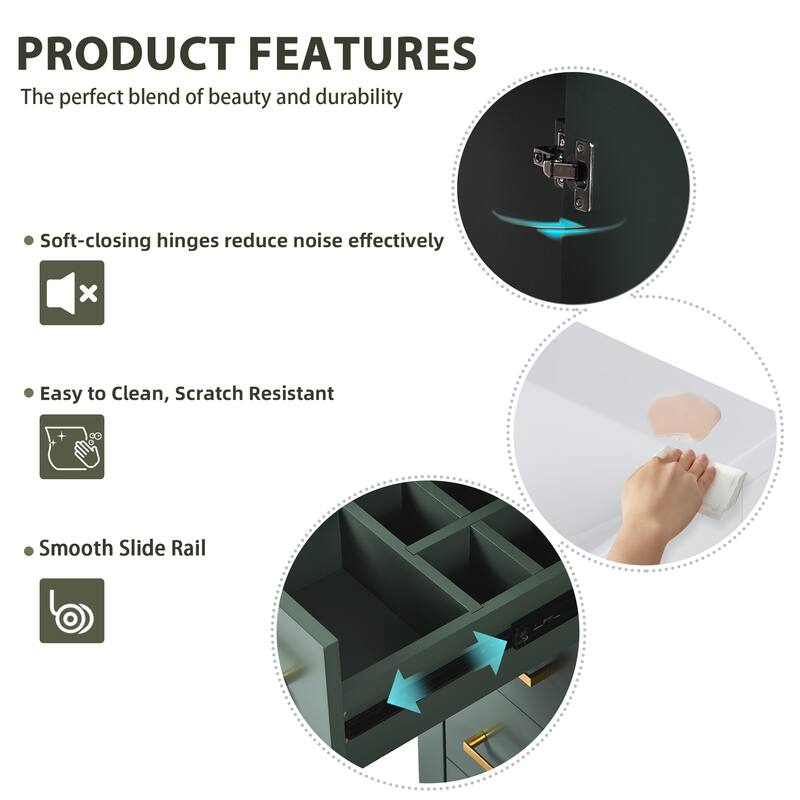 72'' Freestanding Bathroom Vanity with Integrated White Ceramic Sink - 72'' x 18.3'' x 33.7''