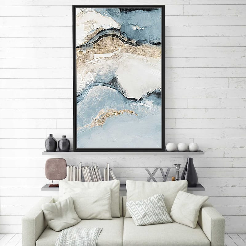 "Blue Crystalline" Print on Floating Canvas