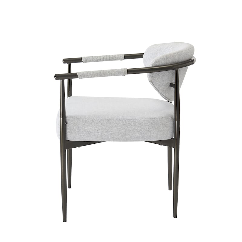 Christopher Knight Home - Thatch Iron-Frame Dining Armchairs with Upholstered Cushion (Set of 2)