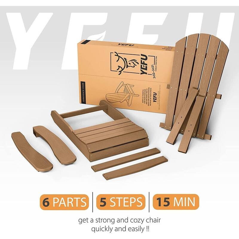 WINSOON All Weather HIPS Outdoor Plastic Adirondack Chairs Set of 2