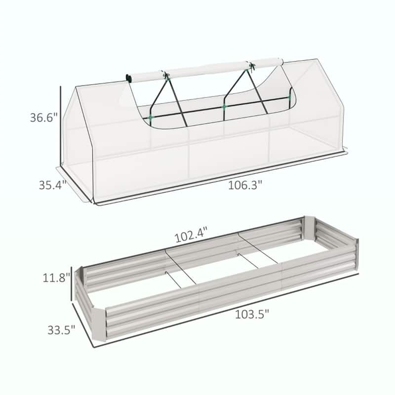 PE Steel Mini Greenhouse with Raised Planter Bed