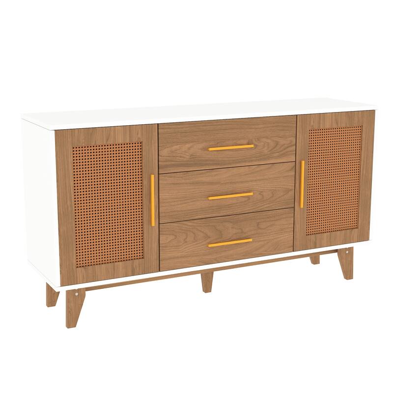 59 inch rattan storage cabinet