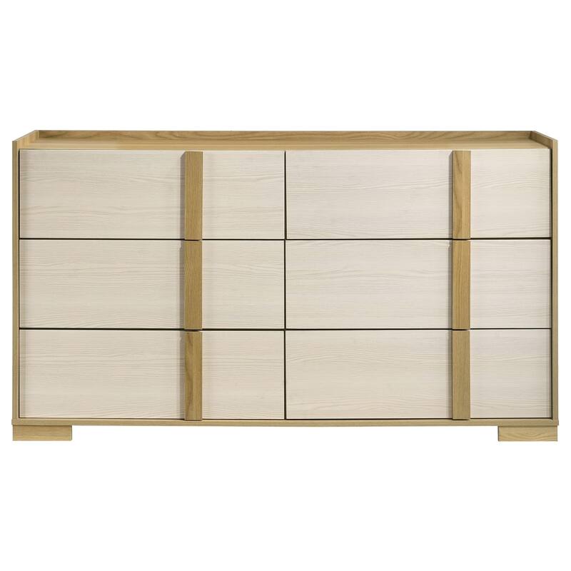 Hyland 6-drawer Dresser with Mirror Natural