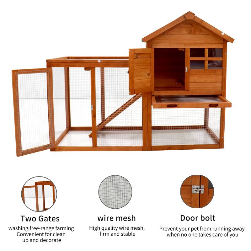 Durable Wooden Chicken Coop Hen House Rabbit Wood