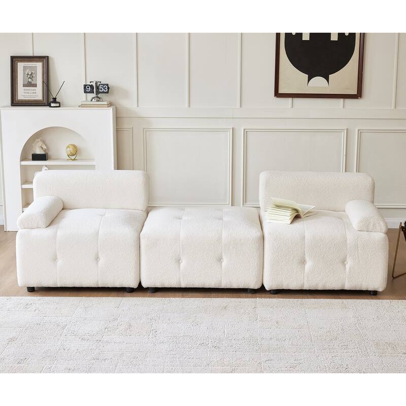 91.3 in. Purely Handmade Modern DIY 3-Piece Modular Sectional Sofa Set