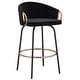 preview thumbnail 1 of 19, Set of 2 Contemporary Velvet & Metal 26" Counter Stool Black