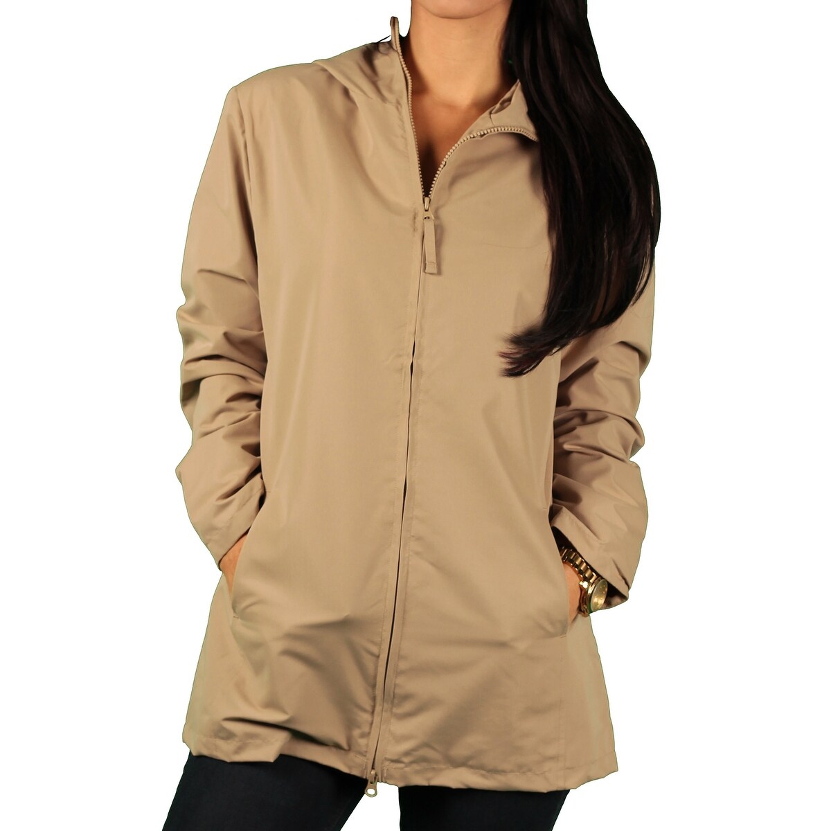 women's microfiber coat with hood