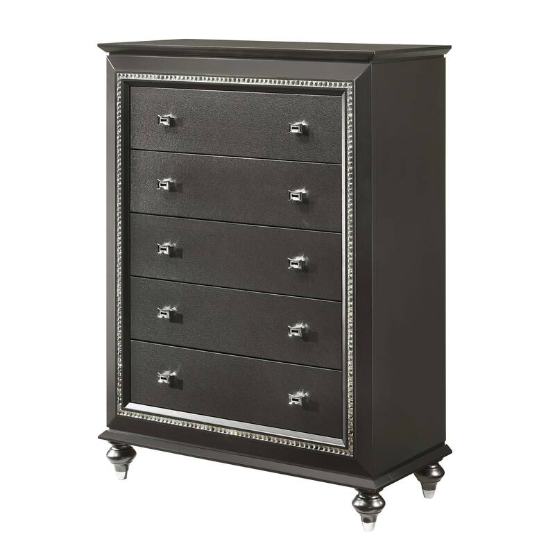 Coronet 5-drawer Chest - Metallic Grey