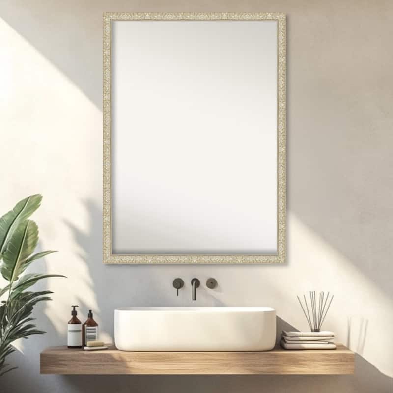 Lila Non-Beveled Wood Framed Bathroom Vanity Wall Mirror