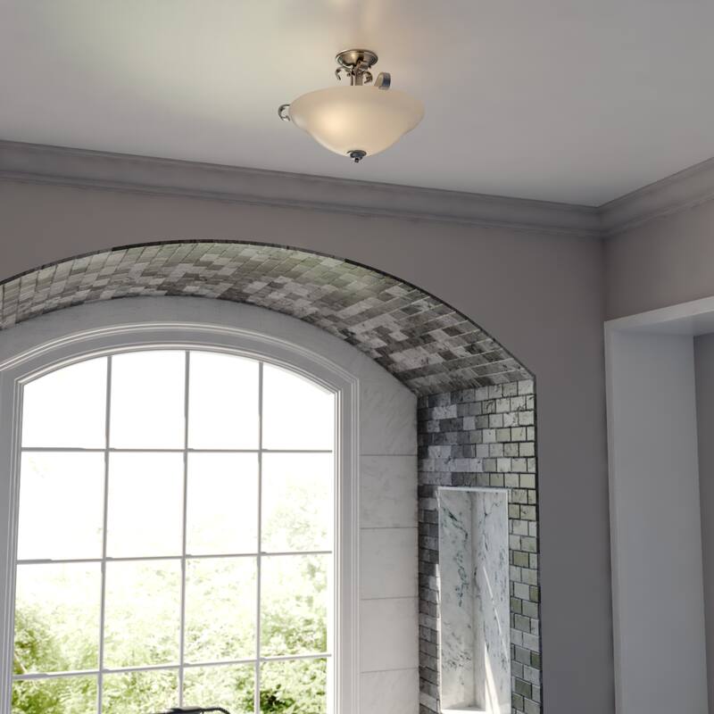 Monrovia 17-in W Dual Mount Semi Flush Ceiling Light or Pendant