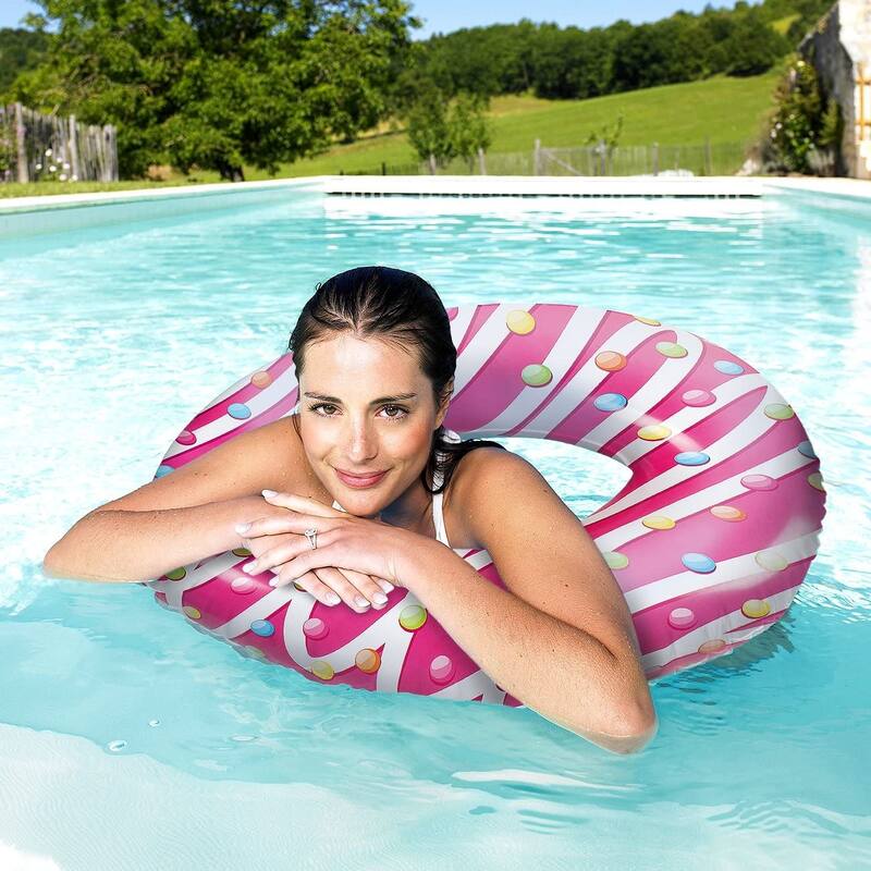 Matney Inflatable Pool Float Donut, Perfect Lounger, Raft, Float for Pools, Lakes, Beaches, and Rivers - 42.5" D x 11.75" H