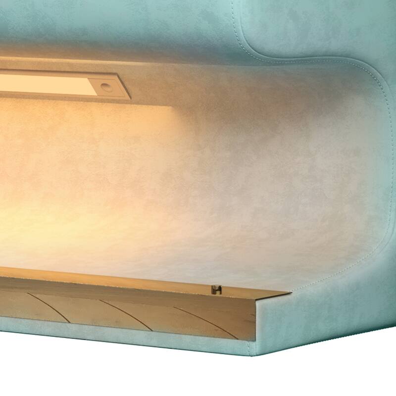 Upholstered Ottoman with LED sensor light