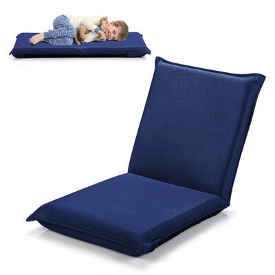 6-Position Floor Chair with Steel Pipe Frame and Breathable Mesh Thick Sponge Portable Design - 39.5" x 18" x 3"