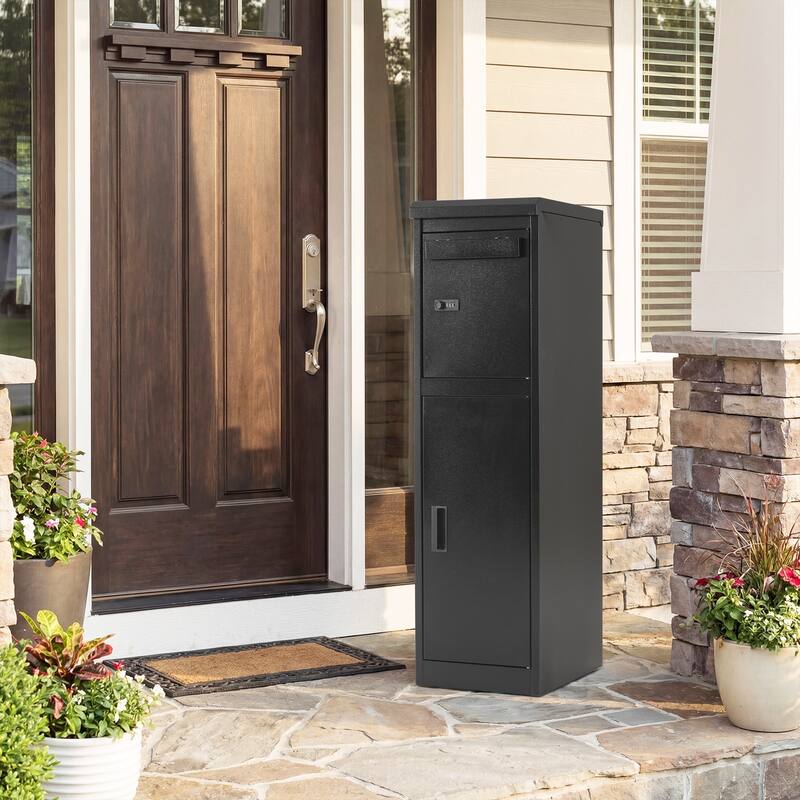 Gymax 44'' Package Delivery Box for Outside w/Lockable Doors Coded