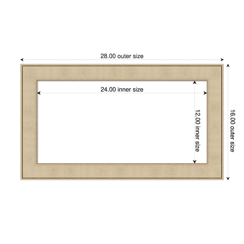 Amanti Art Classic Honey Silver Framed Dry Erase Magnetic Board - 28 x 16 in