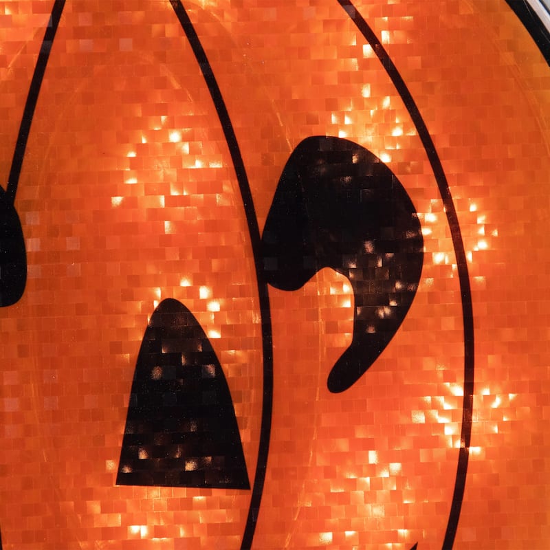 13" Lighted Jack O' Lantern Pumpkin Halloween Window Silhouette Decor